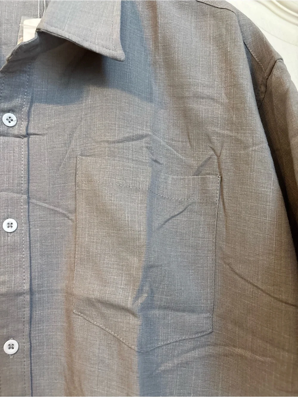 COOGI Men's Light Gray Short Sleeve Button-Down Shirt
